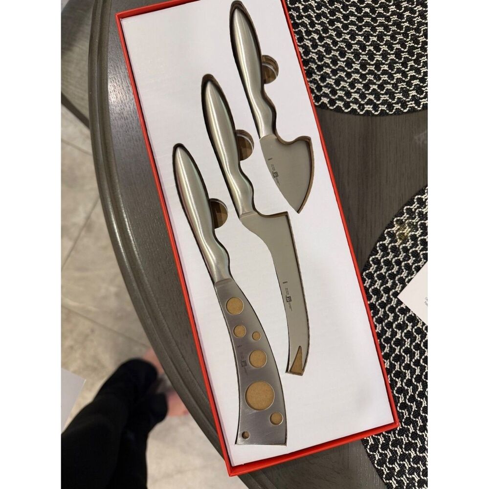 ZWILLING 3 Piece Stainless Steel Cheese Knife Set 39432-000 New in Box